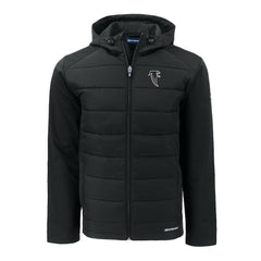 NFL Atlanta Falcons Cutter & Buck Throwback Evoke Hybrid Eco Softshell Recycled Full-Zip Hoodie Jacket