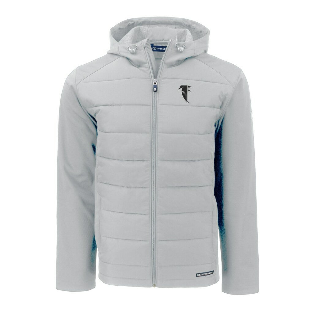 NFL Atlanta Falcons Cutter & Buck Throwback Evoke Hybrid Eco Softshell Recycled Full-Zip Hoodie Jacket