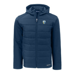 NFL Los Angeles Chargers Cutter & Buck Throwback Evoke Hybrid Eco Softshell Recycled Full-Zip Hoodie Jacket