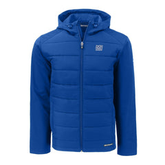 NFL New York Giants Cutter & Buck Throwback Evoke Hybrid Eco Softshell Recycled Full-Zip Hoodie Jacket