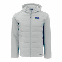 NFL Seattle Seahawks Cutter & Buck Throwback Evoke Hybrid Eco Softshell Recycled Full-Zip Hoodie Jacket