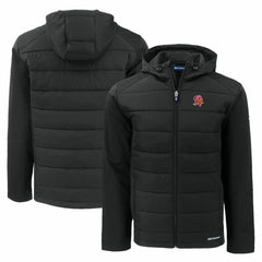 NFL Tampa Bay Buccaneers Cutter & Buck Throwback Evoke Hybrid Eco Softshell Recycled Full-Zip Hoodie Jacket