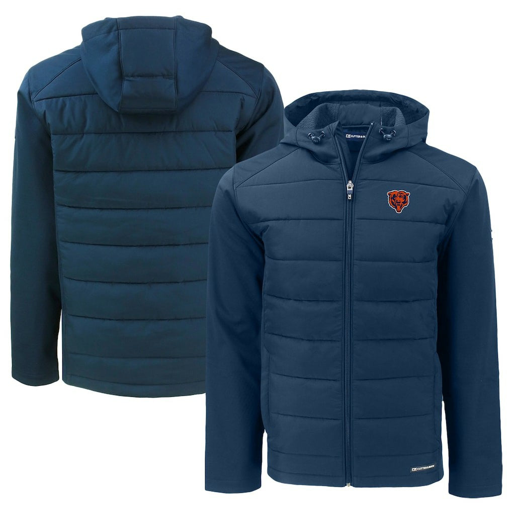 NFL Chicago Bears Cutter & Buck Throwback Big & Tall Evoke Hybrid Eco Softshell Recycled Full-Zip Jacket