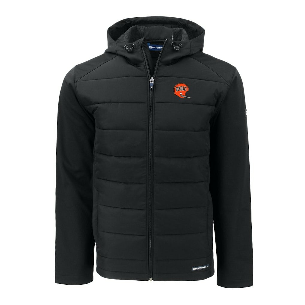 NFL Cincinnati Bengals Cutter & Buck Throwback Big & Tall Evoke Hybrid Eco Softshell Recycled Full-Zip Jacket
