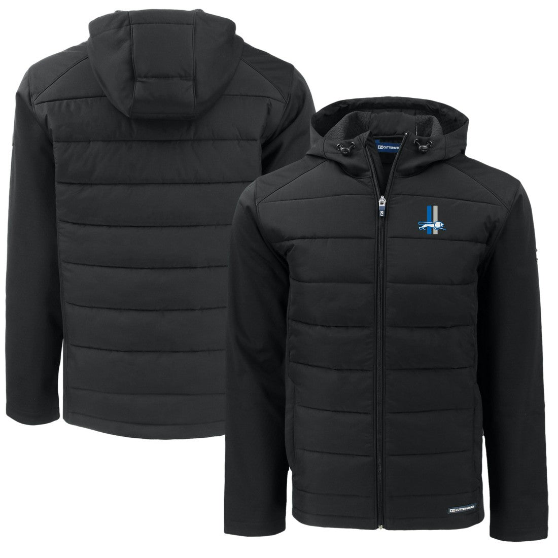 NFL Detroit Lions Cutter & Buck Throwback Big & Tall Evoke Hybrid Eco Softshell Recycled Full-Zip Jacket