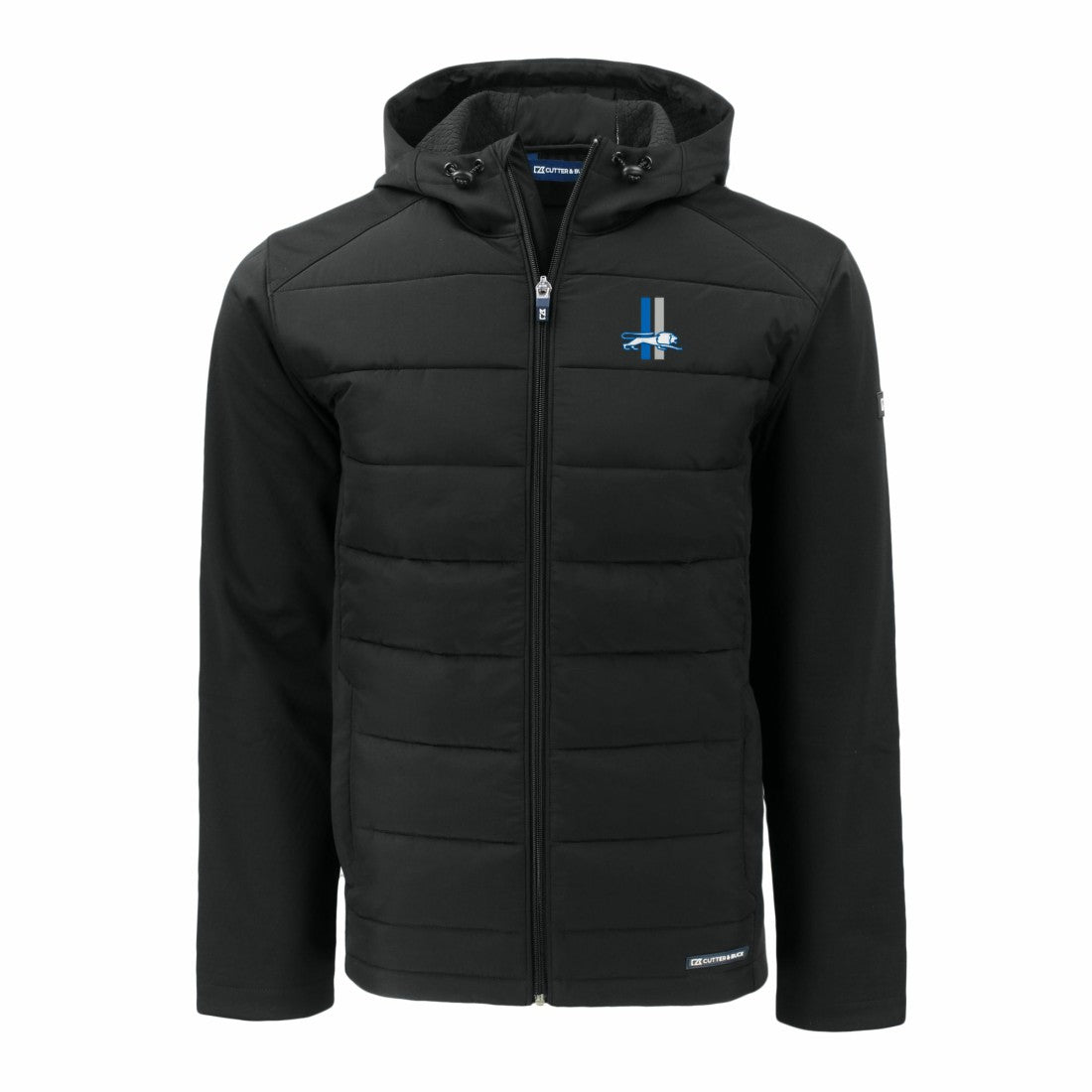 NFL Detroit Lions Cutter & Buck Throwback Big & Tall Evoke Hybrid Eco Softshell Recycled Full-Zip Jacket
