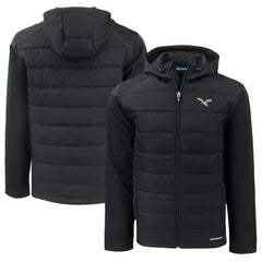 NFL Philadelphia Eagles Cutter & Buck Throwback Big & Tall Evoke Hybrid Eco Softshell Recycled Full-Zip Hoodie