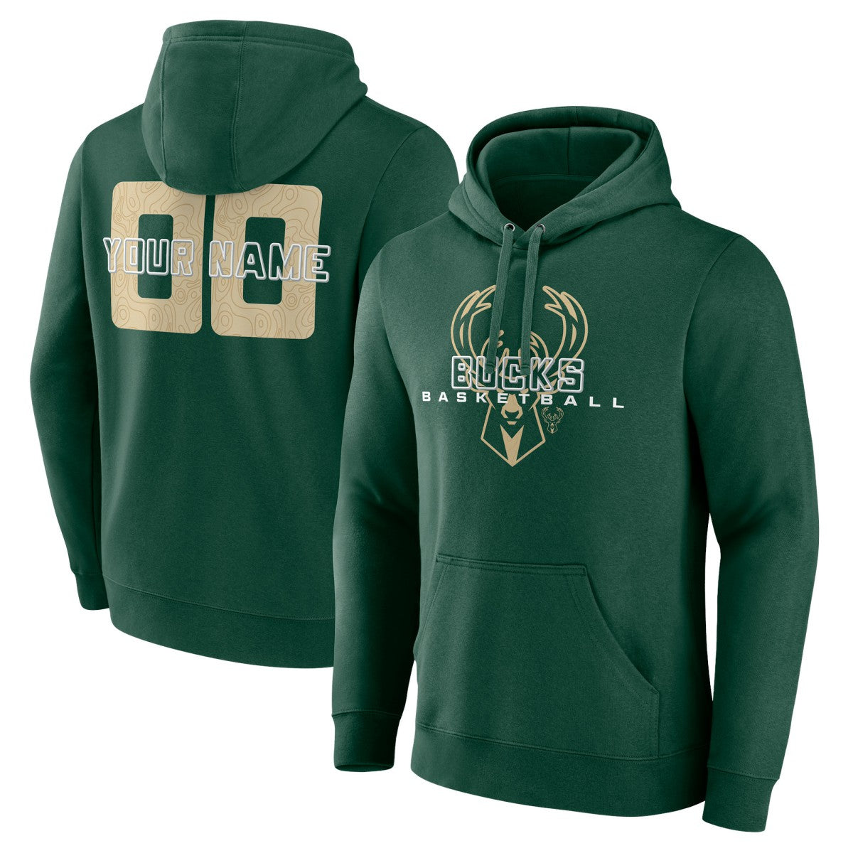 Milwaukee Bucks Stellar Personalized Name & Number Pullover Hoodie - Hunter Green on sale