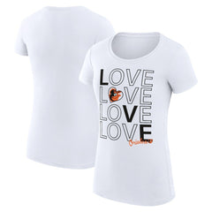 Baltimore Orioles G-III 4Her by Carl Banks Women's Super-Slim Fit Lightweight Love Graphic Team T-Shirt - White