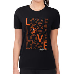 Baltimore Orioles G-III 4Her by Carl Banks Women's Super-Slim Fit Lightweight Love Graphic Team T-Shirt - Black