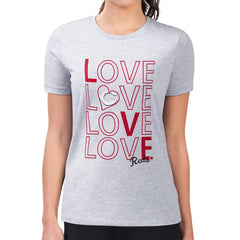 Cincinnati Reds G-III 4Her by Carl Banks Women's Super-Slim Fit Lightweight Love Graphic Team T-Shirt - Heather Gray