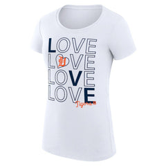Detroit Tigers G-III 4Her by Carl Banks Women's Super-Slim Fit Lightweight Love Graphic Team T-Shirt - White