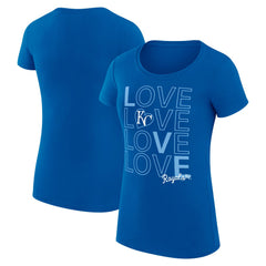Kansas City Royals G-III 4Her by Carl Banks Women's Super-Slim Fit Lightweight Love Graphic Team T-Shirt - Royal