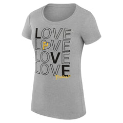 Pittsburgh Pirates G-III 4Her by Carl Banks Women's Super-Slim Fit Lightweight Love Graphic Team T-Shirt - Heather Gray