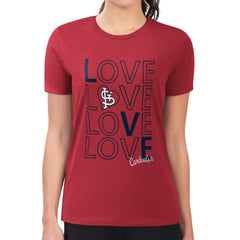 St. Louis Cardinals G-III 4Her by Carl Banks Women's Super-Slim Fit Lightweight Love Graphic Team T-Shirt - Red