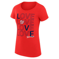 Washington Nationals G-III 4Her by Carl Banks Women's Super-Slim Fit Lightweight Love Graphic Team T-Shirt - Red