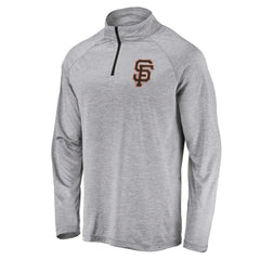 San Francisco Giants Profile Big & Tall Raglan Quarter-Zip Top - Heather Gray