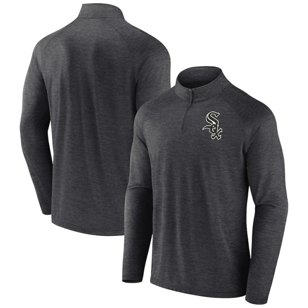 Chicago White Sox Profile Big & Tall Raglan Quarter-Zip Top - Black