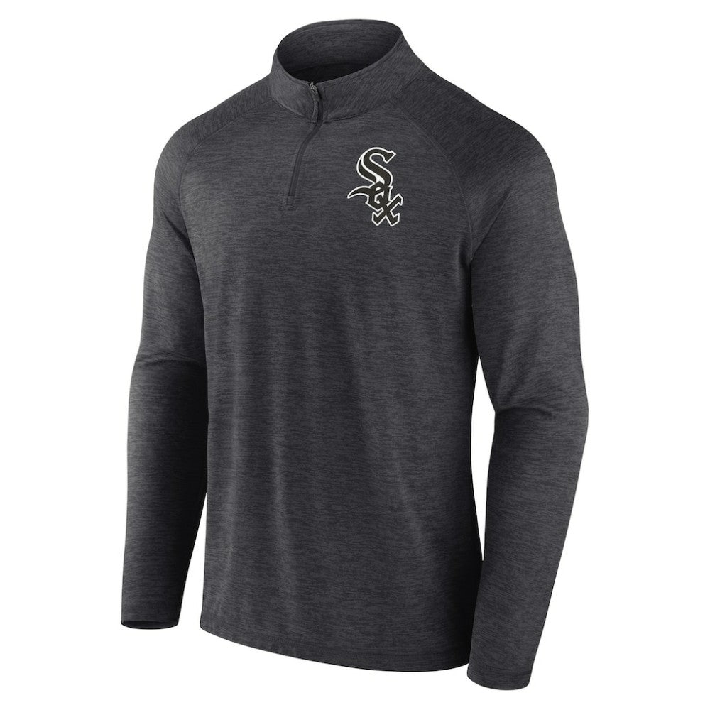 Chicago White Sox Profile Big & Tall Raglan Quarter-Zip Top - Black