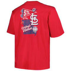 St. Louis Cardinals Profile Big & Tall Split Zone T-Shirt - Red