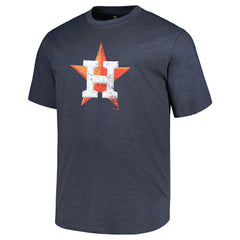 Houston Astros Profile Big & Tall Weathered Logo T-Shirt - Heather Navy