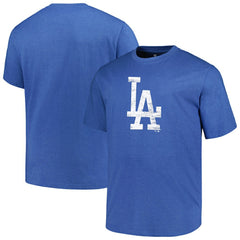Los Angeles Dodgers Profile Big & Tall Weathered Logo T-Shirt - Heather Royal