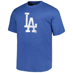 Los Angeles Dodgers Profile Big & Tall Weathered Logo T-Shirt - Heather Royal