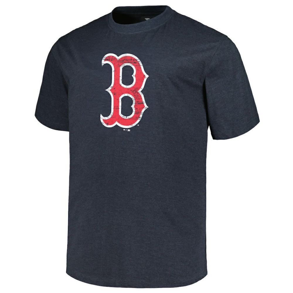 Boston Red Sox Profile Big & Tall Weathered Logo T-Shirt - Heather Navy