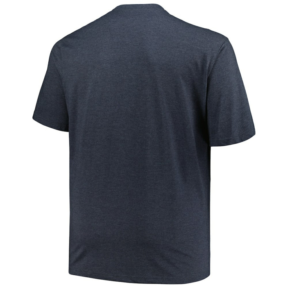 Detroit Tigers Profile Big & Tall Weathered Logo T-Shirt - Heather Navy