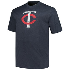 Minnesota Twins Profile Big & Tall Weathered Logo T-Shirt - Heather Navy
