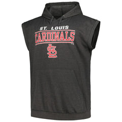 St. Louis Cardinals Profile Big & Tall Muscle Sleeveless Pullover Hoodie - Heather Charcoal