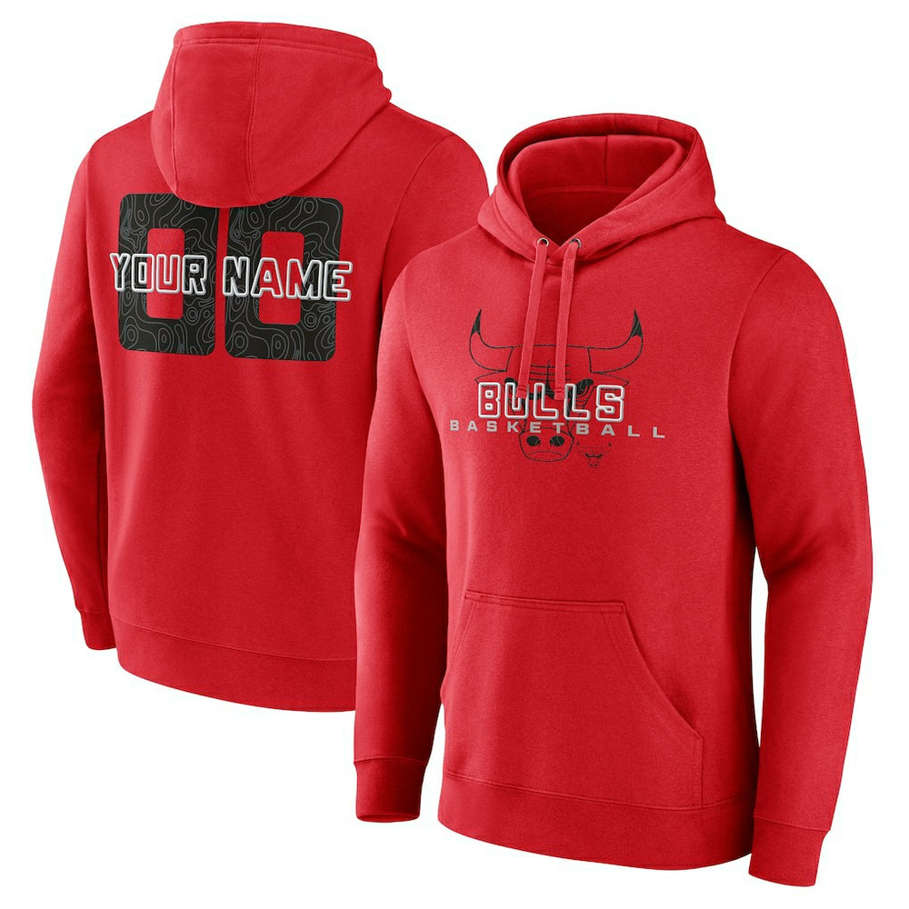 Chicago Bulls Stellar Personalized Name & Number Pullover Hoodie - Red for sale