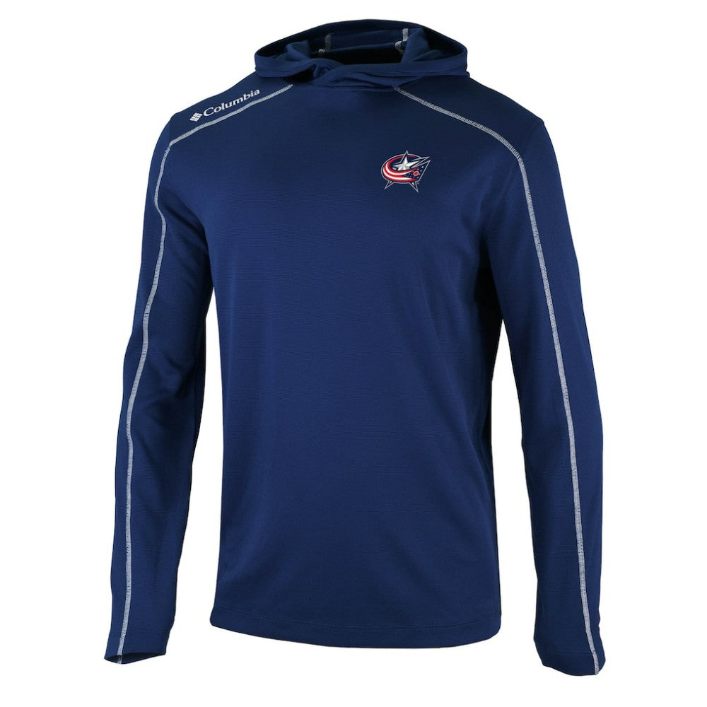 Columbus Blue Jackets Columbia Omni-Wick Shotgun Long Sleeve Hoodie T-Shirt