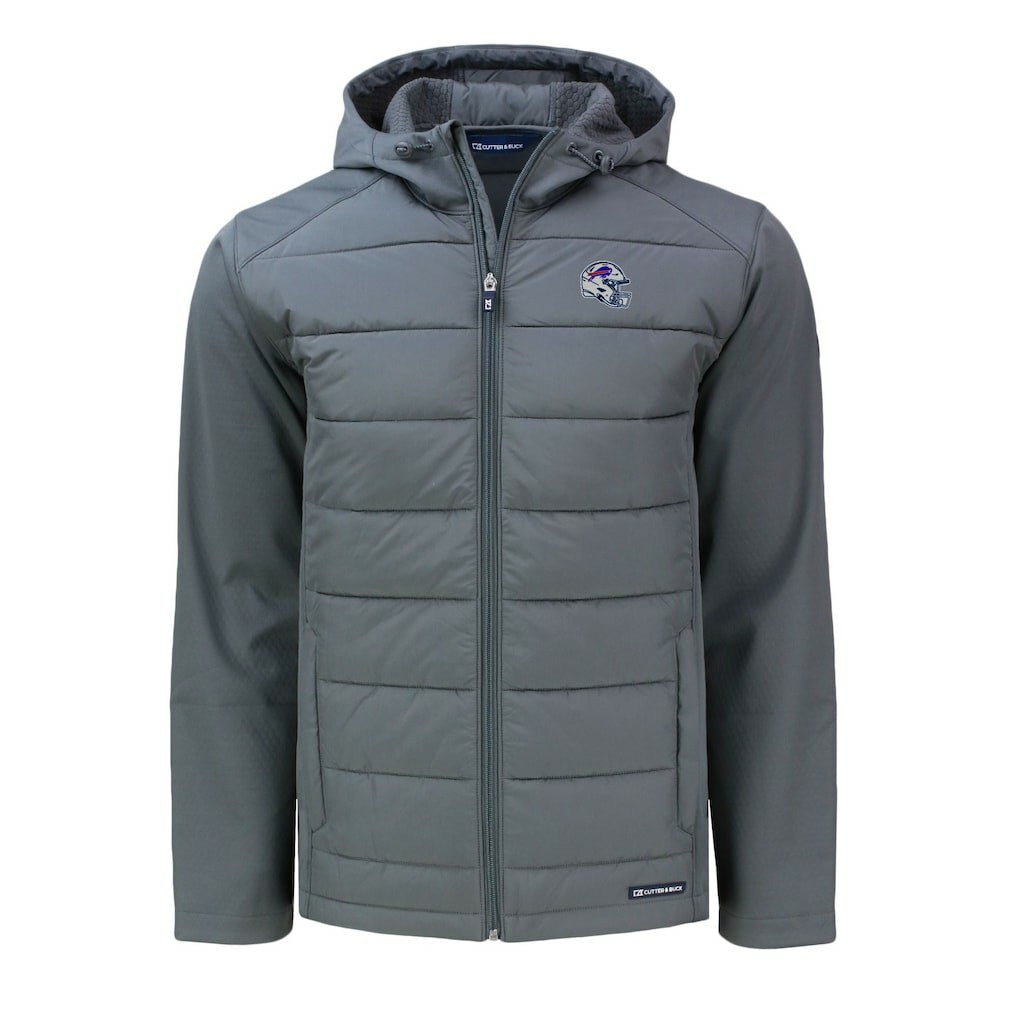 NFL Buffalo Bills Cutter & Buck Helmet Evoke Hybrid Eco Softshell Recycled Full-Zip Hoodie Jacket