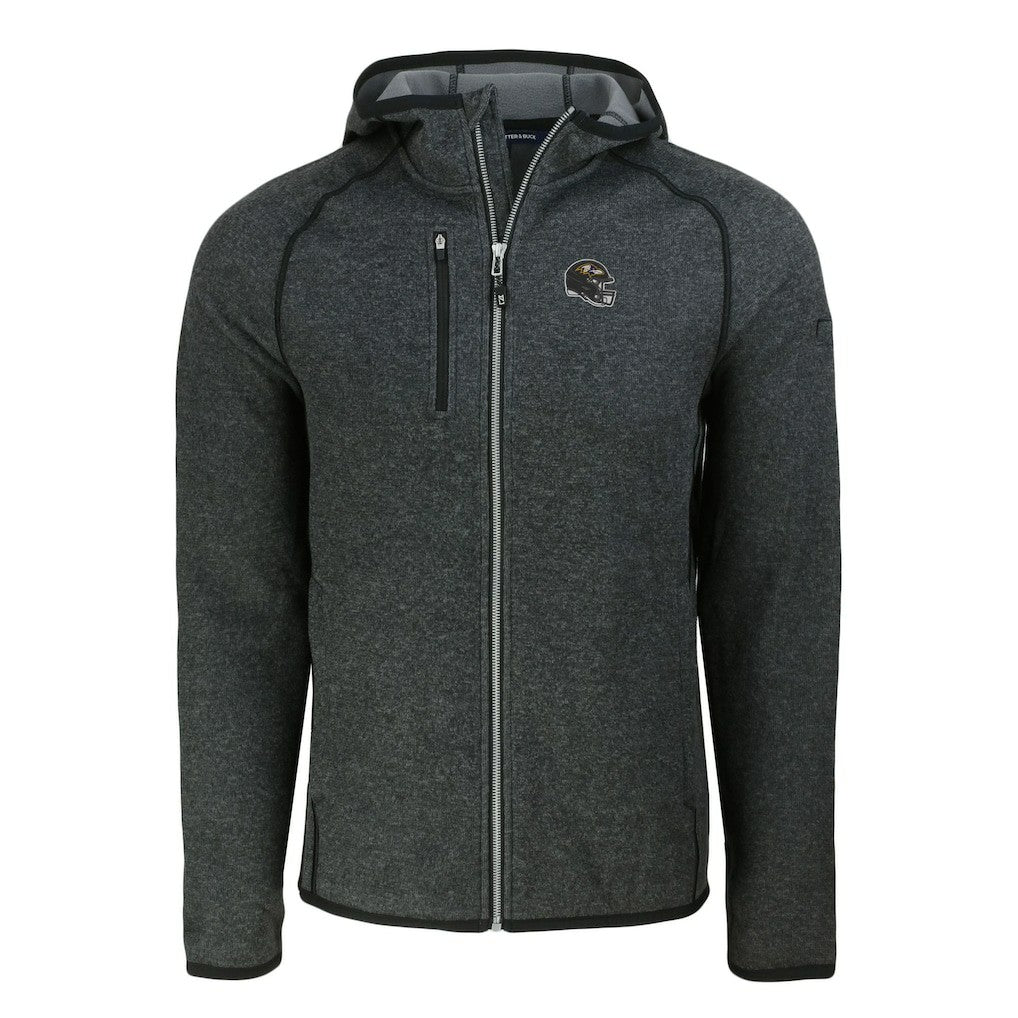 NFL Baltimore Ravens Cutter & Buck Helmet Mainsail Sweater-Knit Full-Zip Hoodie