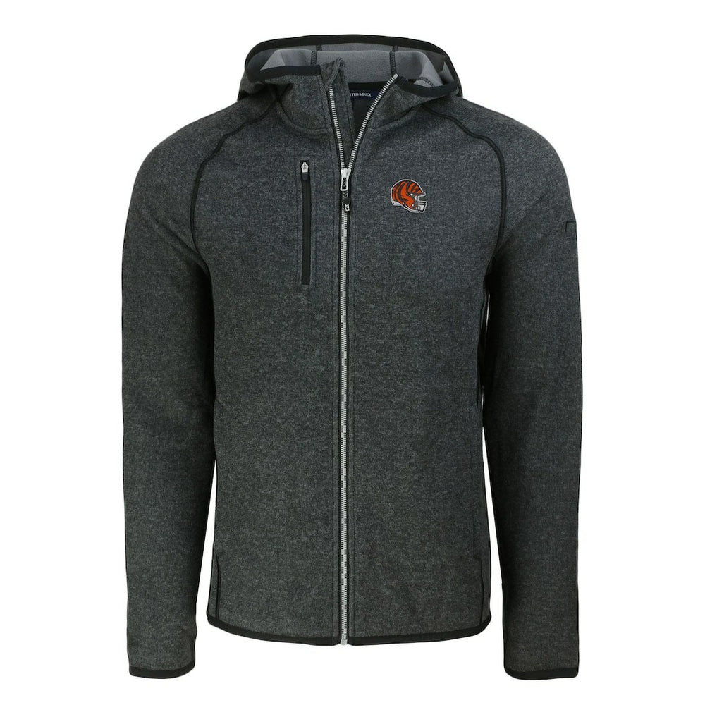 NFL Cincinnati Bengals Cutter & Buck Helmet Mainsail Sweater-Knit Full-Zip Hoodie