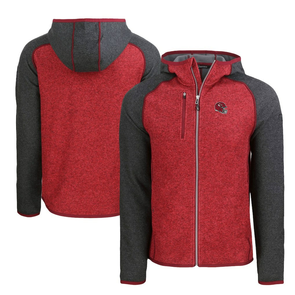 NFL Kansas City Chiefs Cutter & Buck Helmet Mainsail Sweater-Knit Full-Zip Hoodie