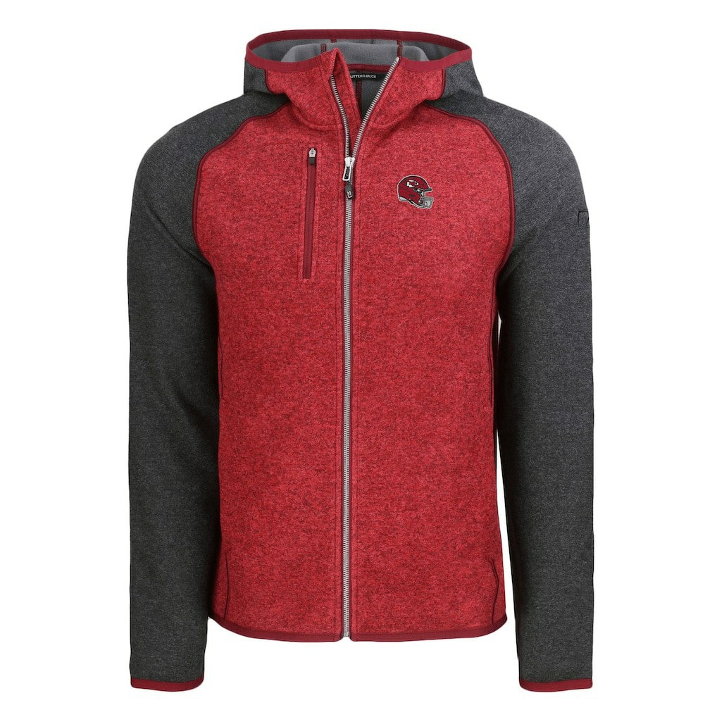 NFL Kansas City Chiefs Cutter & Buck Helmet Mainsail Sweater-Knit Full-Zip Hoodie
