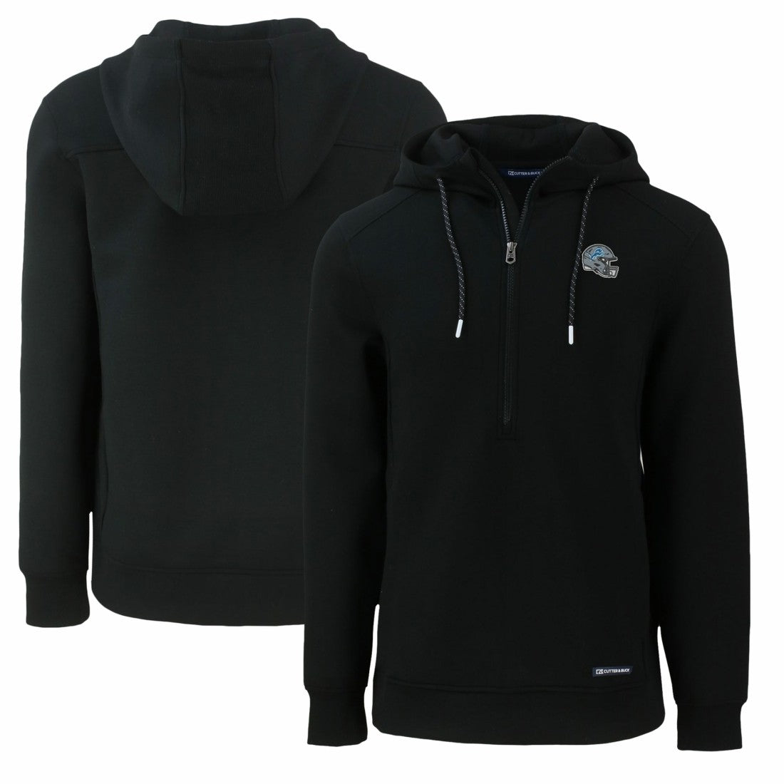 NFL Detroit Lions Cutter & Buck Helmet Roam Eco Half-Zip Recycled Pullover Hoodie