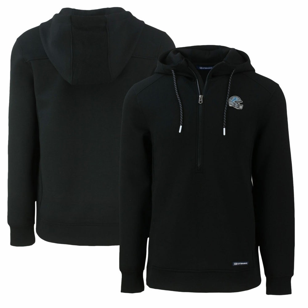 NFL Detroit Lions Cutter & Buck Helmet Roam Eco Half-Zip Recycled Pullover Hoodie