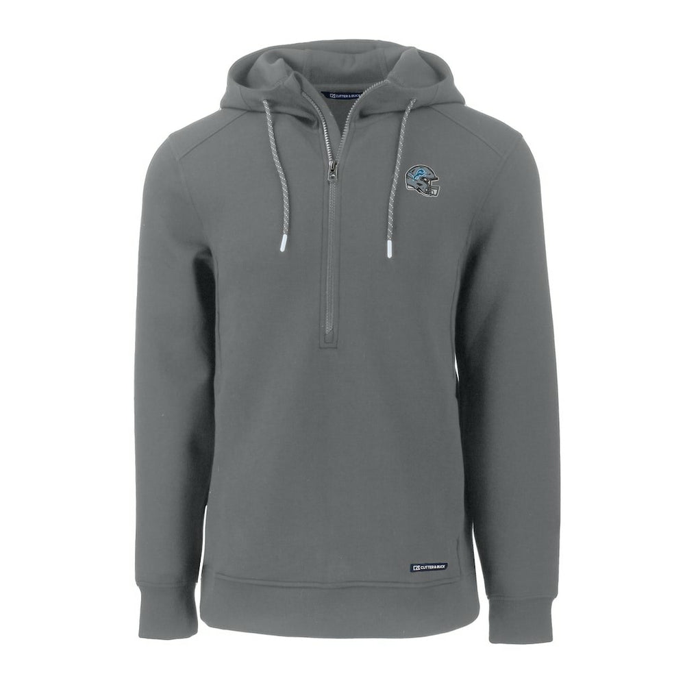 NFL Detroit Lions Cutter & Buck Helmet Roam Eco Half-Zip Recycled Pullover Hoodie
