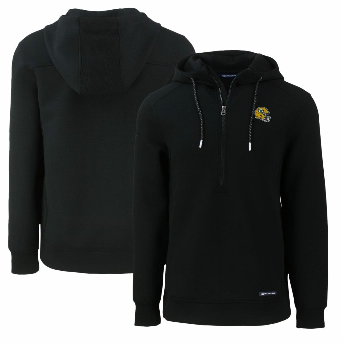 NFL Green Bay Packers Cutter & Buck Helmet Roam Eco Half-Zip Recycled Pullover Hoodie