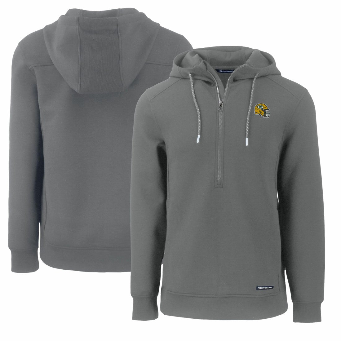NFL Green Bay Packers Cutter & Buck Helmet Roam Eco Half-Zip Recycled Pullover Hoodie