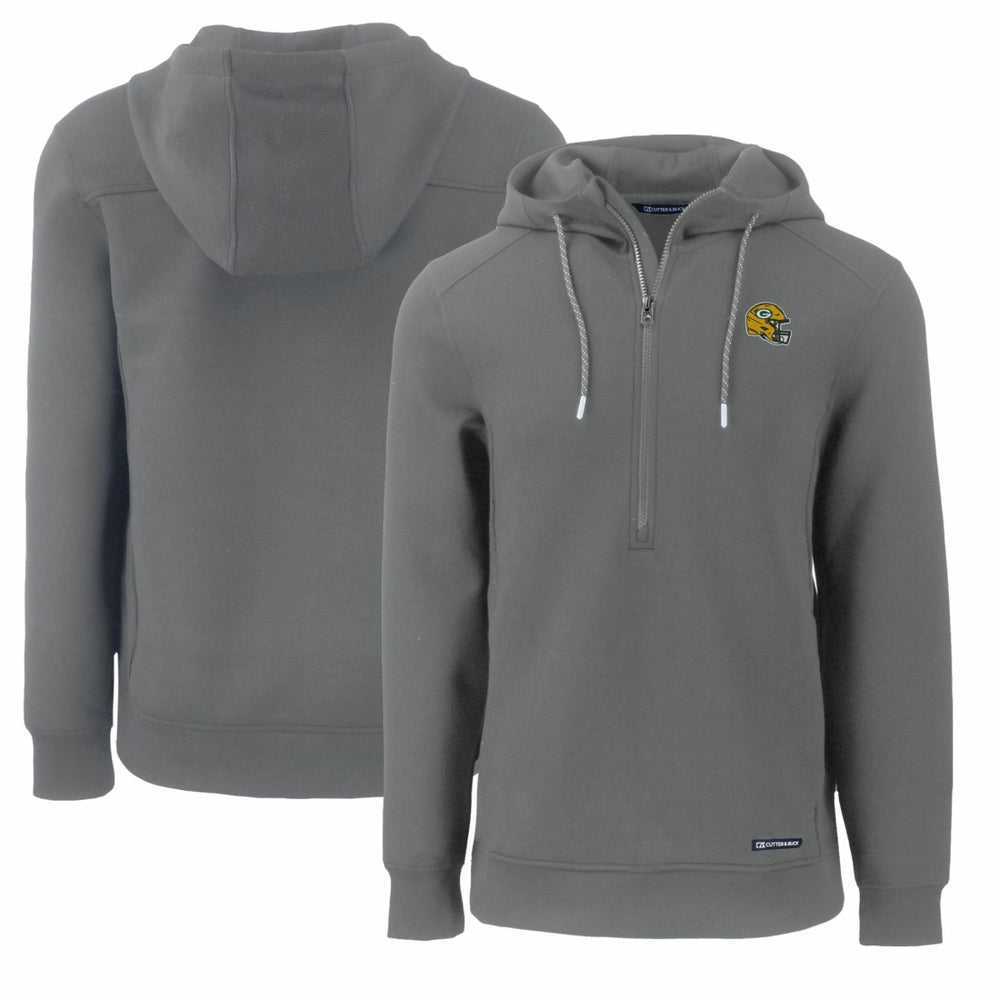 NFL Green Bay Packers Cutter & Buck Helmet Roam Eco Half-Zip Recycled Pullover Hoodie