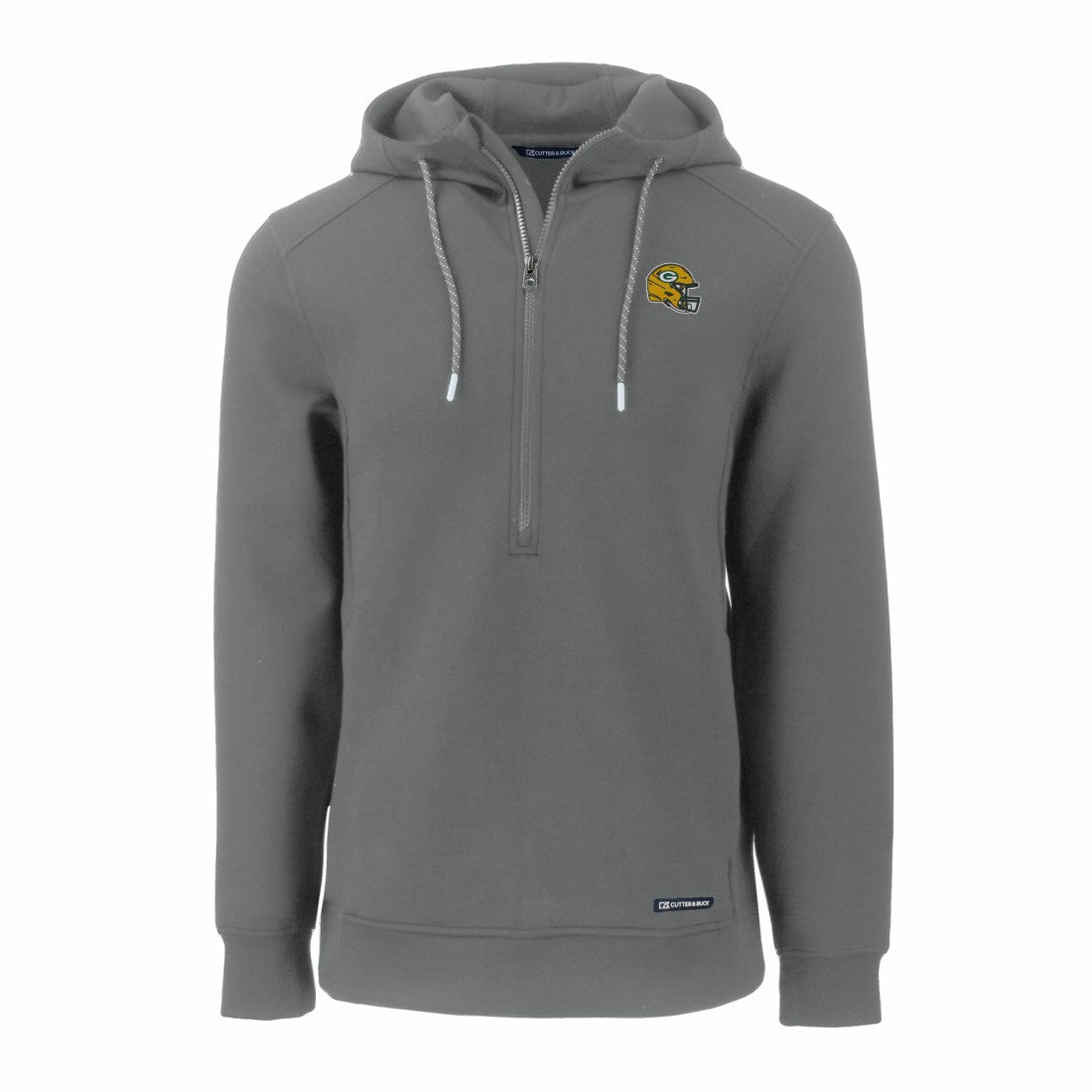 NFL Green Bay Packers Cutter & Buck Helmet Roam Eco Half-Zip Recycled Pullover Hoodie