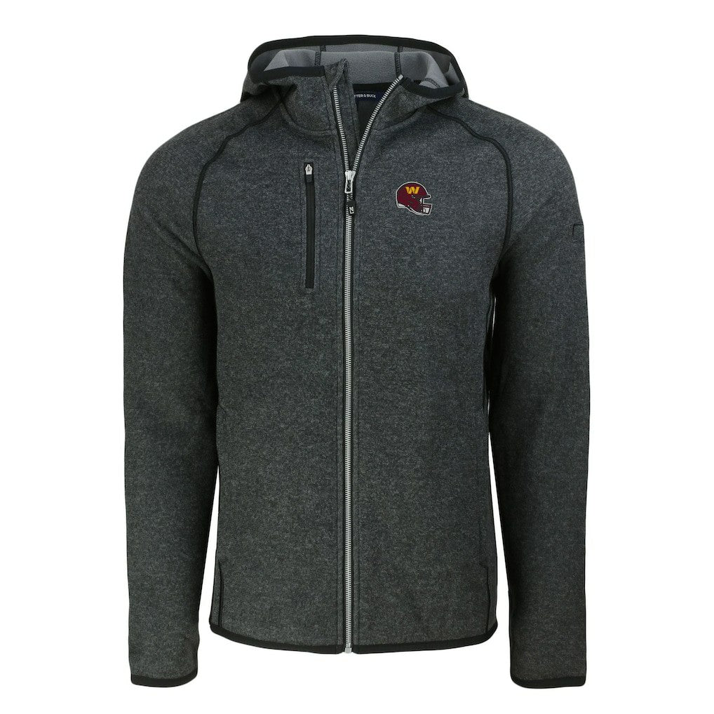NFL Washington Commanders Cutter & Buck Helmet Mainsail Sweater-Knit Full-Zip Hoodie