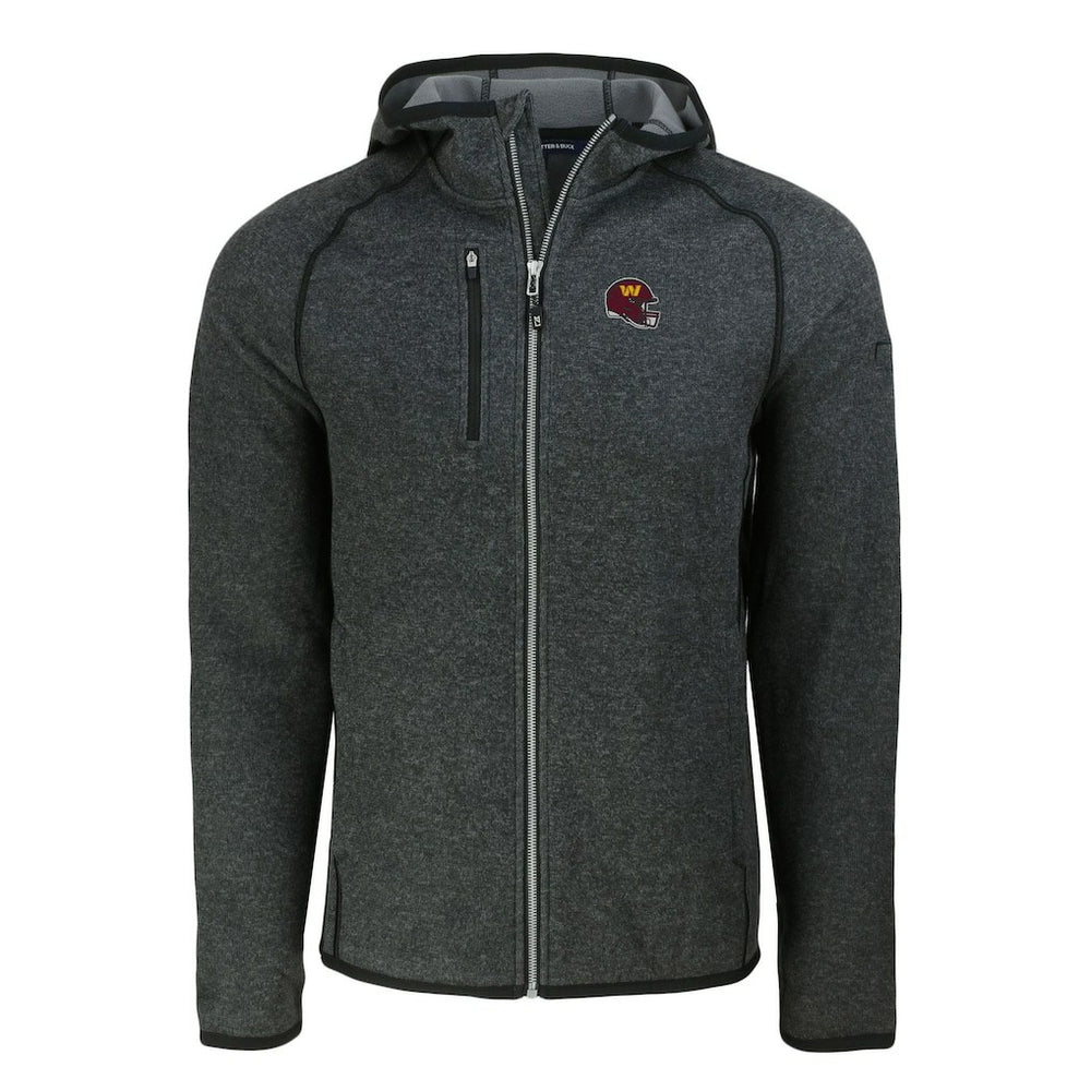 NFL Washington Commanders Cutter & Buck Helmet Mainsail Sweater-Knit Full-Zip Hoodie