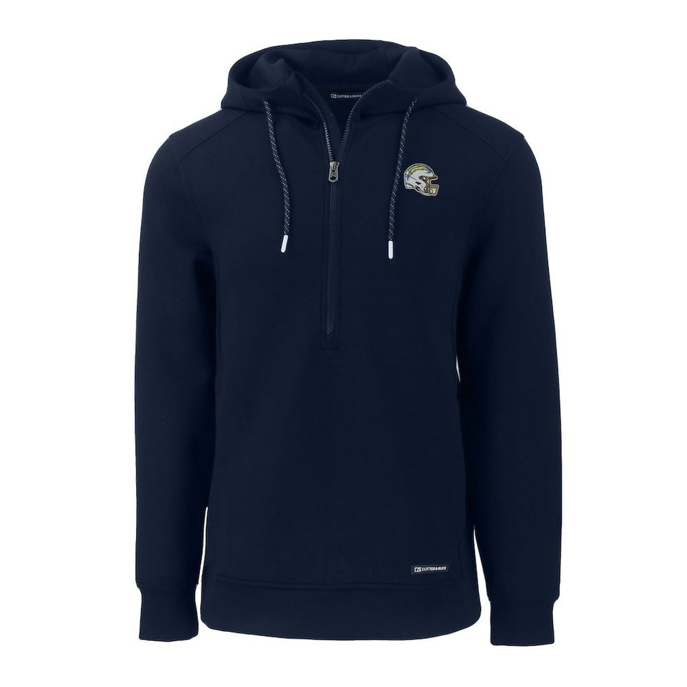 NFL Los Angeles Chargers Cutter & Buck Helmet Roam Eco Half-Zip Recycled Pullover Hoodie