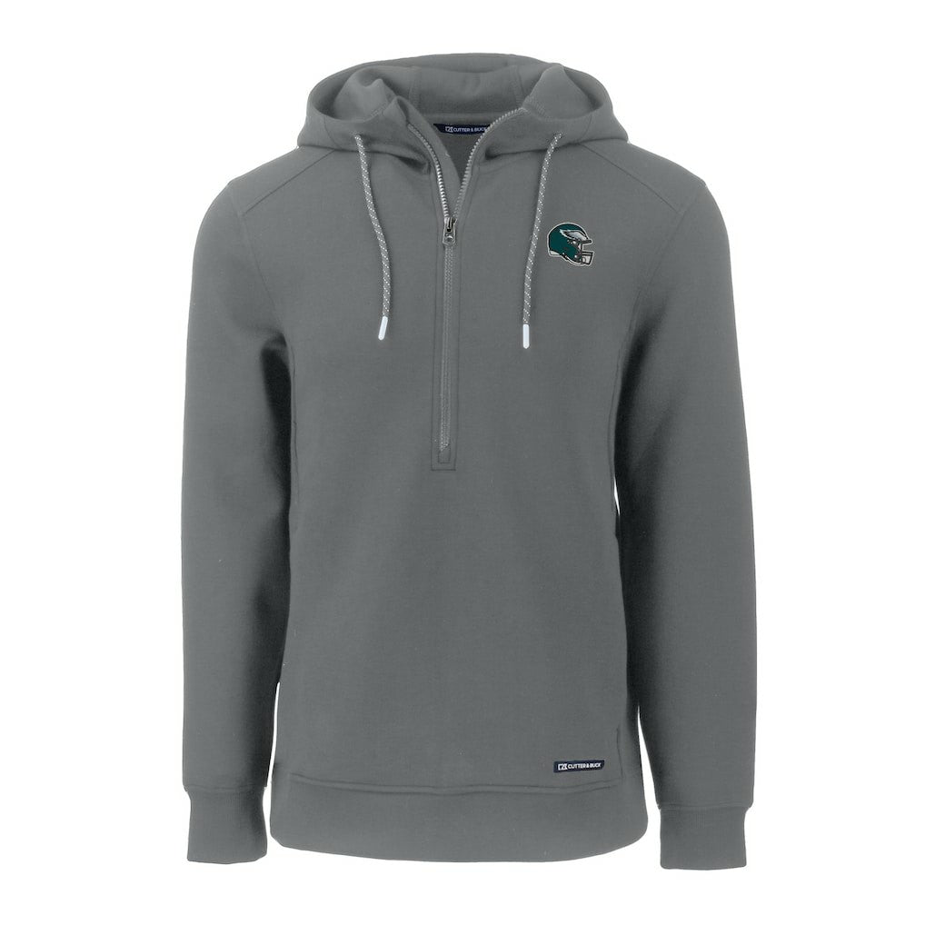 NFL Philadelphia Eagles Cutter & Buck Helmet Roam Eco Half-Zip Recycled Pullover Hoodie