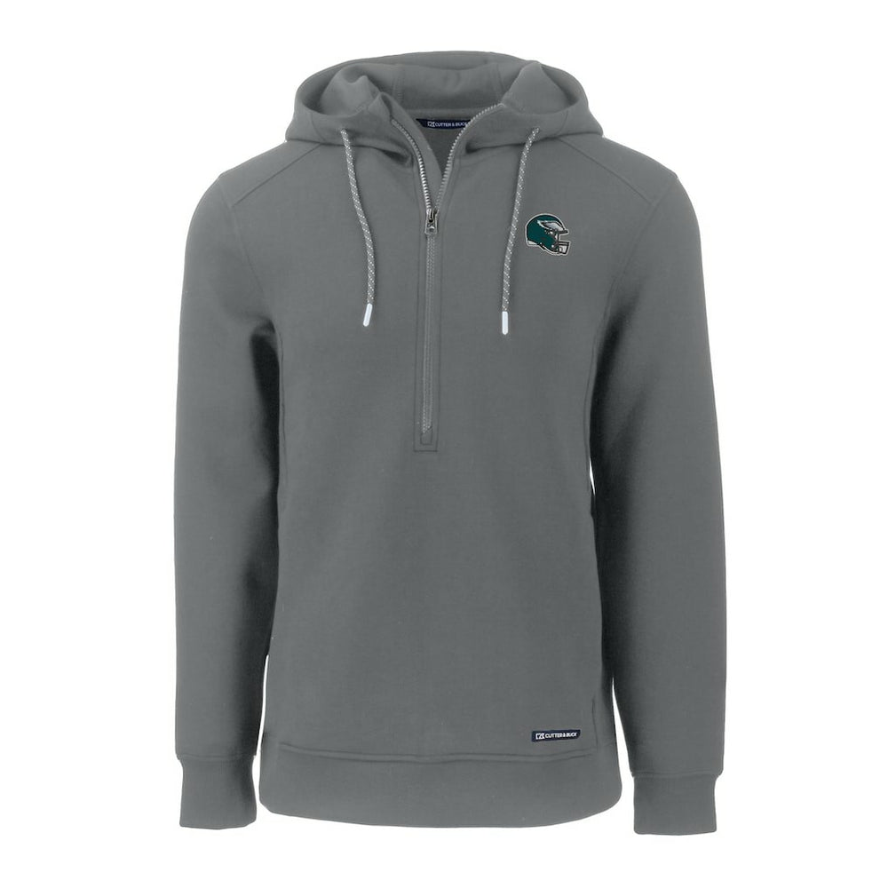 NFL Philadelphia Eagles Cutter & Buck Helmet Roam Eco Half-Zip Recycled Pullover Hoodie